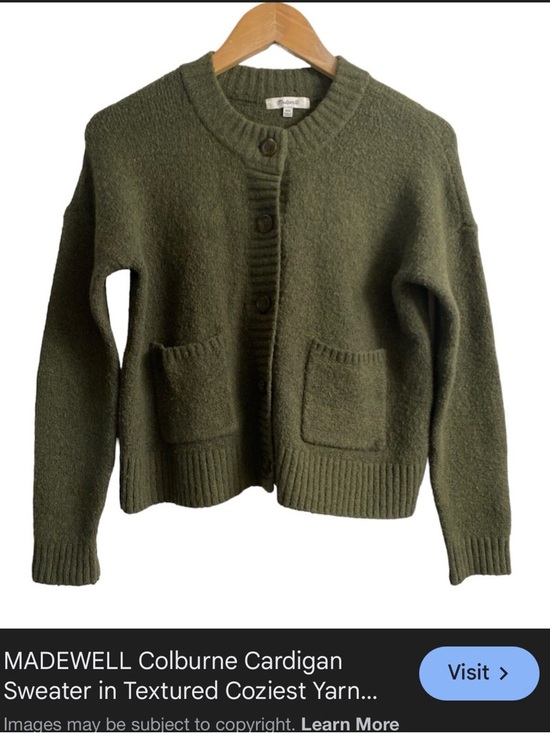 Madewell Sweaters - Madewell Olive Green Pocket-Front Cardigan